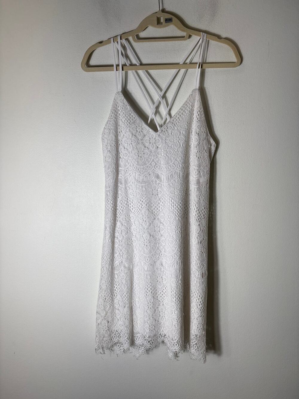 Miami White Lace Mini Dress Sz L